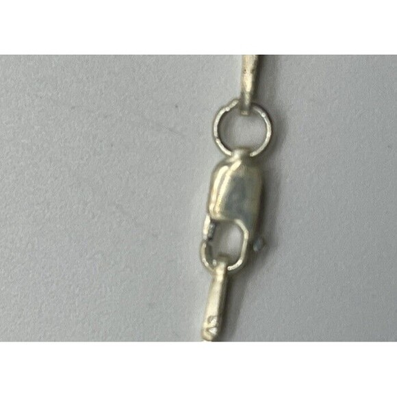 925 Sterling Silver Chain With 925 CZ Aqua Blue Stone Pendant New - Picture 4 of 9